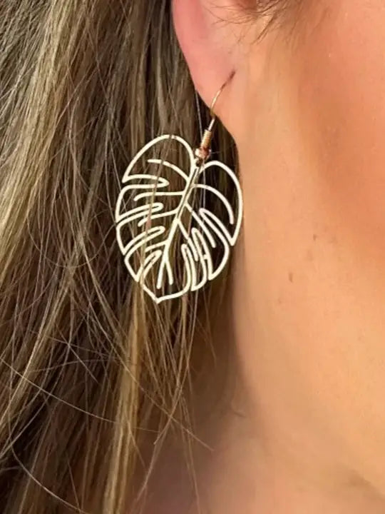 Monstera Leaf Earrings