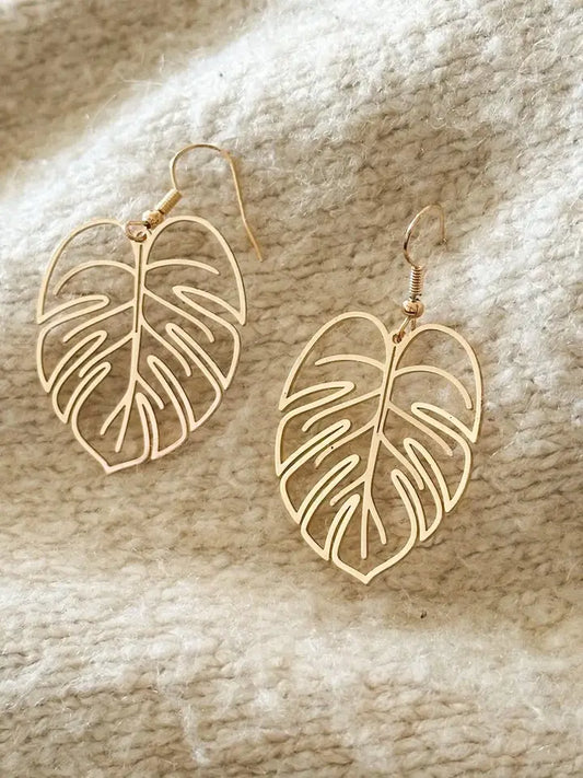 Monstera Leaf Earrings